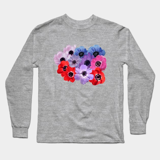 Anemone Flower Long Sleeve T-Shirt by Glenn Landas Digital Art